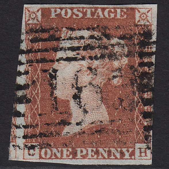 GB QV 1841 1d Red-brown (Plate 62) SG8-B1(1) CH GU 4 Margins Greenock 163