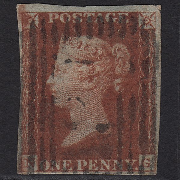 GB QV 1841 1d Deep Red-brown (Plate 53) SG10-B1(4) NG GU 4M Edinburgh 131