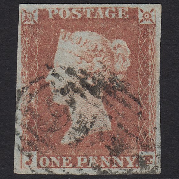 GB QV 1841 1d Red-brown (Plate 80) SG8-B1(1) JE GU 4 Margins
