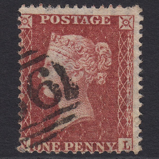 GB QV 1857 1d Rose-red (Plate 46) SG40-C10(1) NL GU Misperf