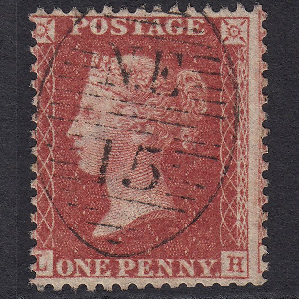 GB QV 1857 1d Rose-red (Plate 60) SG40-C10(1) LH VFU London D&S NE15 Misperf