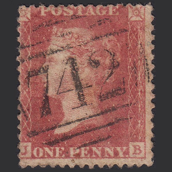 GB QV 1857 1d Rose-red (Plate 52) SG40-C10(1) JB GU Stamford 742