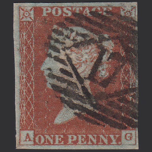 GB QV 1841 1d (Plate 43) SG8-B1(1) AG FU Missing Imprimatur 4M London IS 17