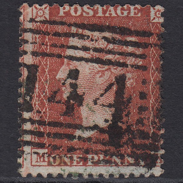 GB QV 1855 1d Red-brown (Plate 12) SG24-C3(1) MK GU Forfar 144 Misperf