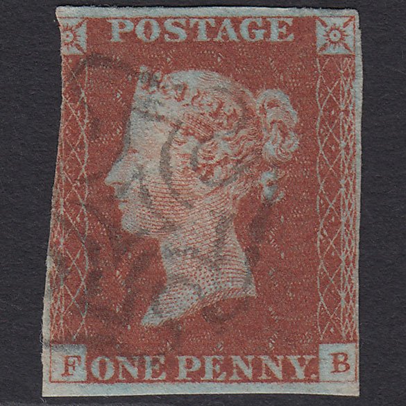 GB QV 1841 1d Very Blued (Plate 38) SG8a-B1(2) FB GU 2 Margins MX