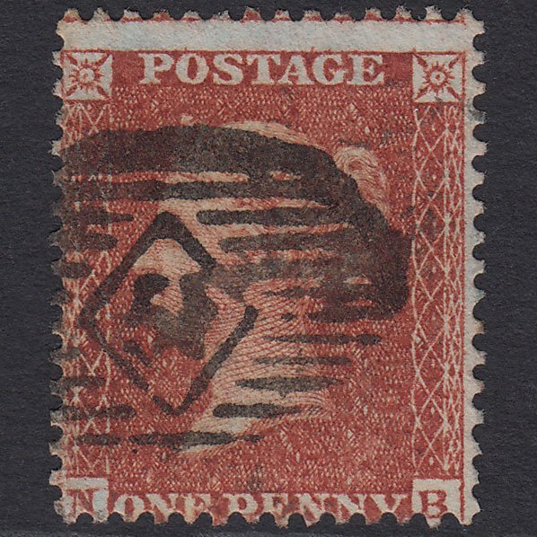 GB QV 1855 1d Red-brown (Plate 11) SGC6(1) NB GU London IS 51 Misperf