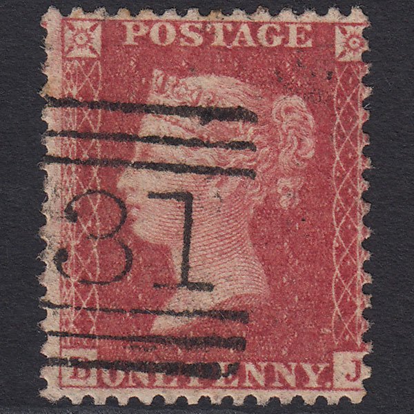 GB QV 1857 1d Rose-red (Plate 59) SG40-C10(1) BJ FU Edinburgh 131