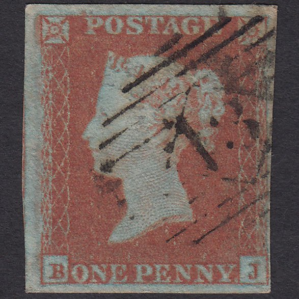 GB QV 1841 1d Red-brown (Plate 127) SG8-B2(1) BJ FU 4 Margins London IS 13