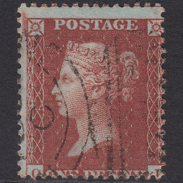 GB QV 1856 1d Red-brown SG29-C8(1) FU Misperf