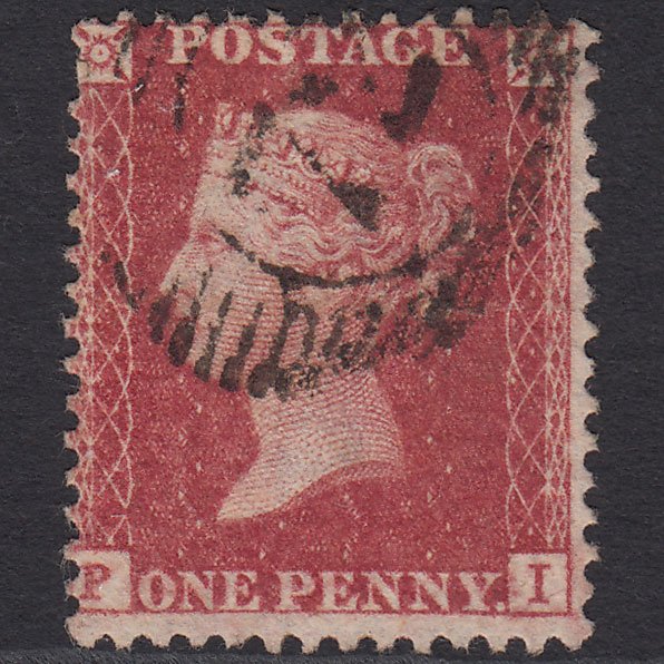 GB QV 1857 1d Rose-red (Plate 48) SG40-C10(1) PI FU London D&S Cancel