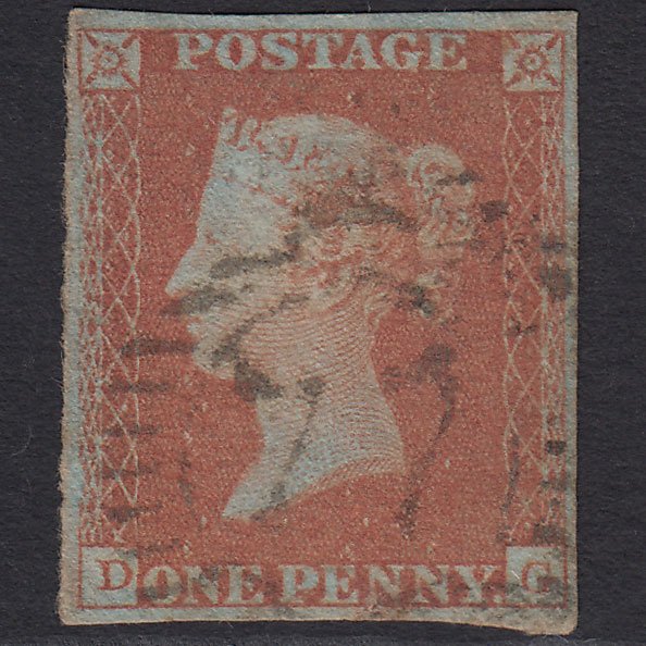 GB QV 1841 1d Red-brown (Plate 123) SG8-B2(1) DG GU 4 Margins London D&S 77