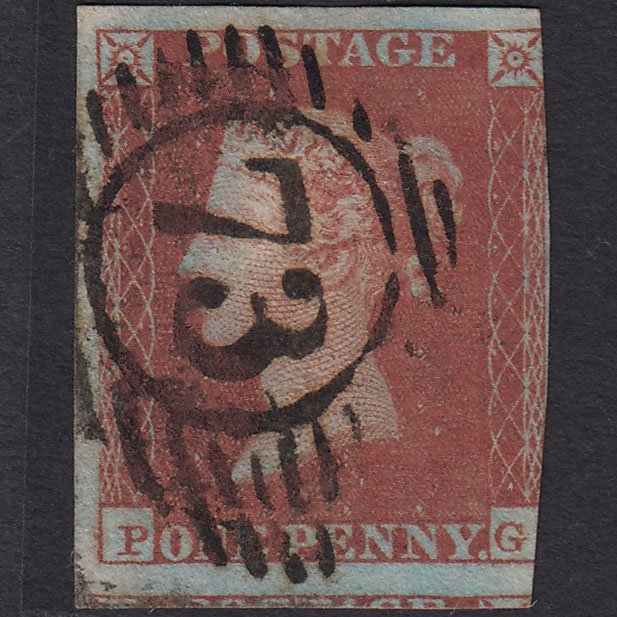 GB QV 1841 1d Very Blued (Plate 130) SG8a-B1(2) PG GU 3m London D&S 73