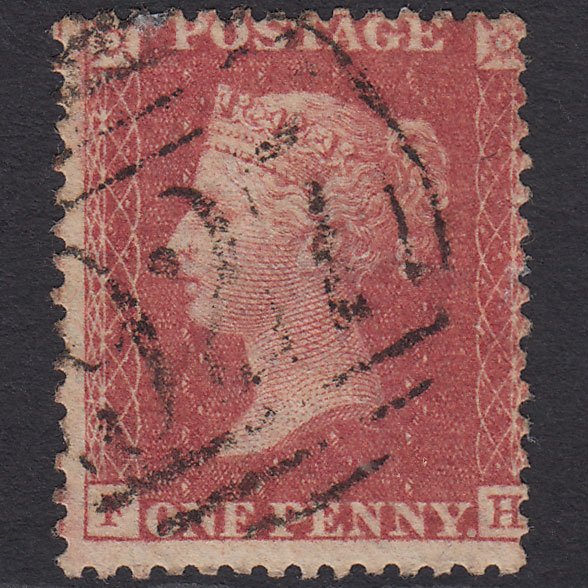GB QV 1857 1d Rose-red (Plate 52) SG40-C10(1) FH FU Yarmouth 927 Misperf