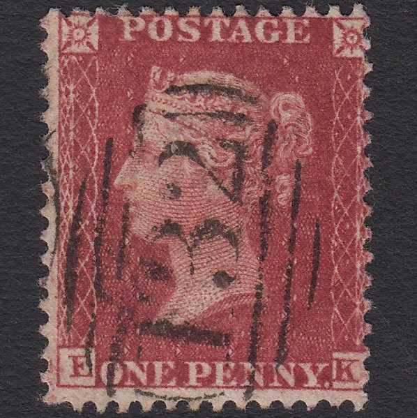 GB QV 1857 1d Deep Rose-red (Plate 55) SG41-C10(4) EK FU Brighton 132