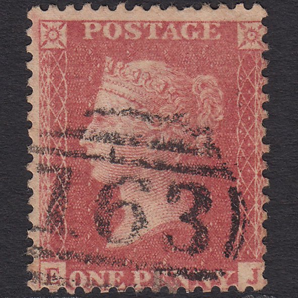 GB QV 1857 1d Pale Rose (Plate 42) SG39-C10(3) EJ FU Pontypridd 163