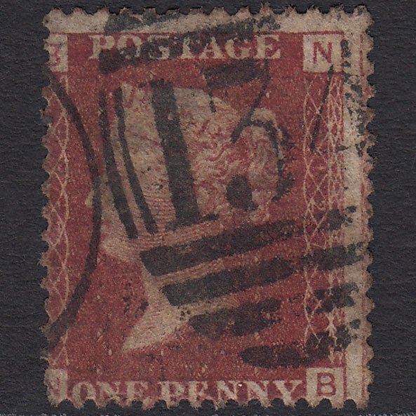 GB QV 1864 1d Lake-red (Plate 127) SG44-G1(2) NB GU Bristol 134 Misperf
