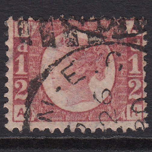 GB QV 1870 1/2d Rose-red (Plate 14) SG48-G4 AH VFU London D&S Cancel