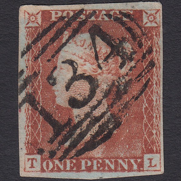 GB QV 1841 1d Pale Red-brown (Plate 60) SG9-B1(3) TL VFU 4M Bristol 134