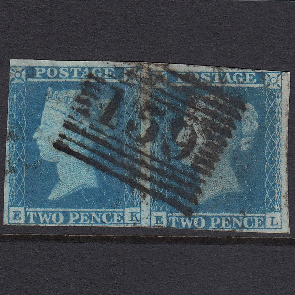 GB QV 1841 2d (Plate 4) SG14-E1(2) EK-EL FU Pair Glasgow 159 Contrary to Regs