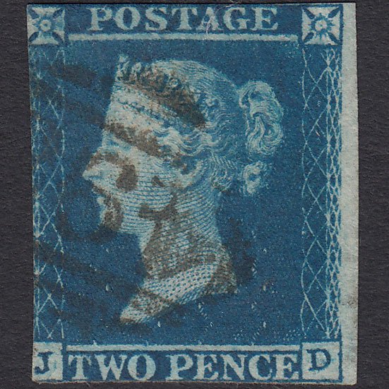 GB QV 1841 2d Deep Full Blue (Plate 4) SG15-E1(3) JD GU Manchester 498