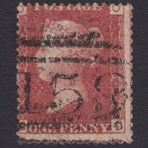 GB QV 1864 1d Lake-red (Plate 138) SG44-G1(2) OD GU Glasgow 159 Misperf