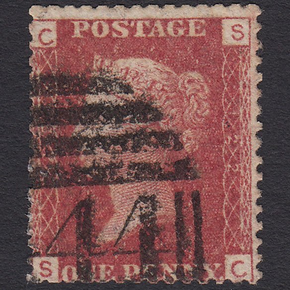 GB QV 1864 1d Lake-red (Plate 122) SG44-G1(2) SC GU Leamington 444