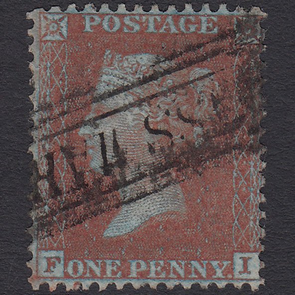 GB QV 1855 1d Plum (Plate 20) SGC6(3) FI FU Grass Market Scots Local Cancel