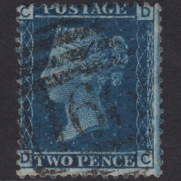GB QV 1858 2d Blue (Plate 12) SG45-G2 DC FU Liverpool 466