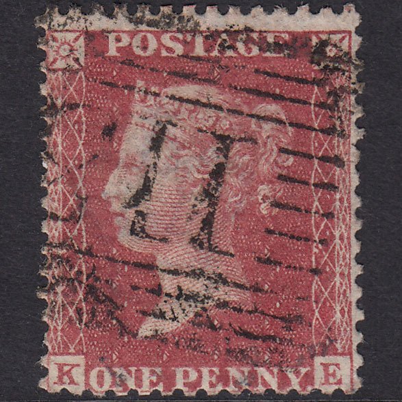 GB QV 1857 1d Rose-red (Plate 37) SG40-C10(1) KE GU Dunfermline 113