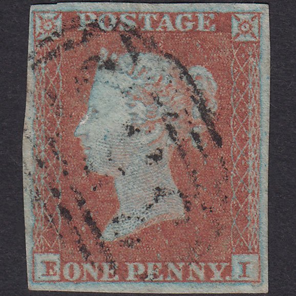 GB QV 1841 1d Very Blued (Plate 115) SG8a-B1(2) EI FU 4 Margins