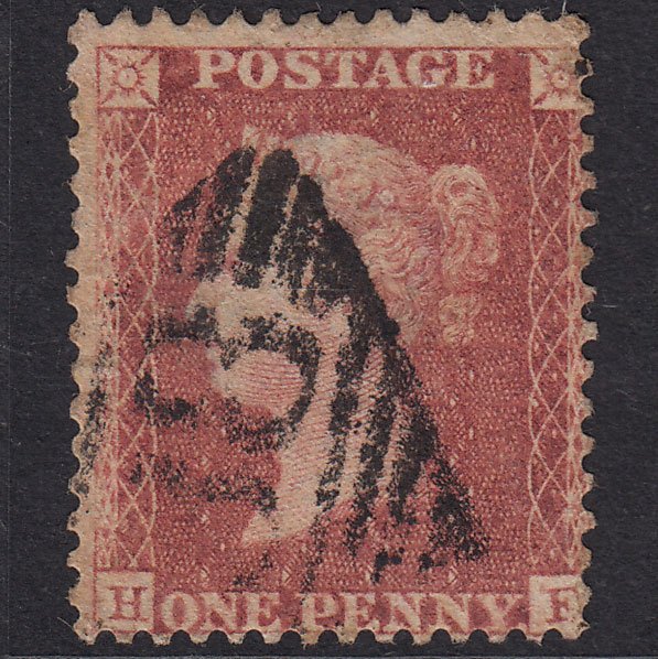 GB QV 1857 1d Rose-Red Plate 59 SG40-C10(1) HE GU Ireland