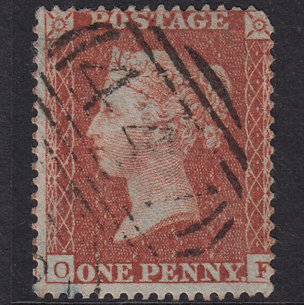 GB QV 1855 1d Red-Brown Plate 1 SG21-C4(1) OF GU Leeds 447