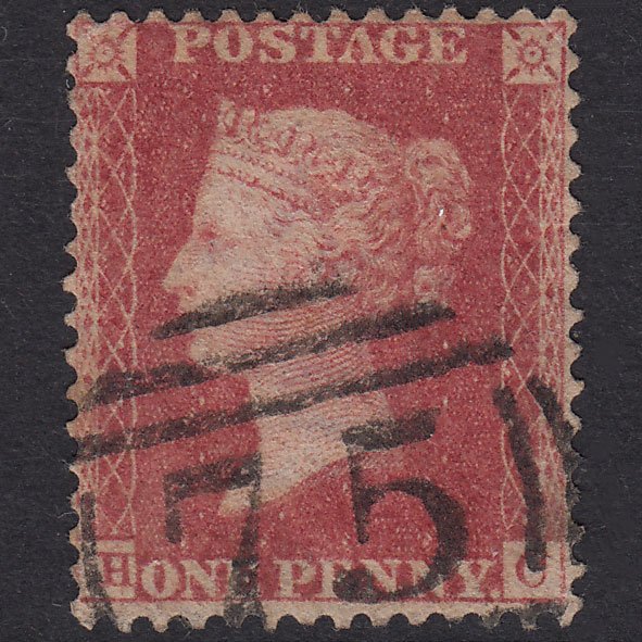 GB QV 1857 1d Rose-Red Plate 60 SG40-C10(1) HC FU Birmingham 75