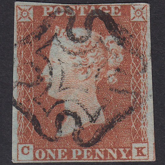 GB QV 1841 1d Red-Brown Plate 22 SG8-B1(1) CK FU Missing Imprimatur 4M MX