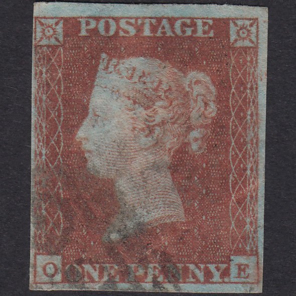 GB QV 1841 1d Red-Brown Plate 113 SG8-B1(1) OE GU 4 Margins