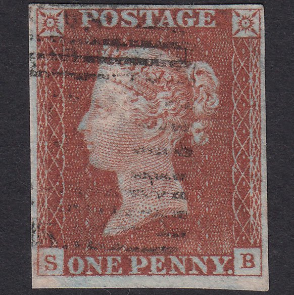 GB QV 1841 1d Red-Brown Plate 37 SG8-B1(1) Ivory Head SB VFU 4M Scotland