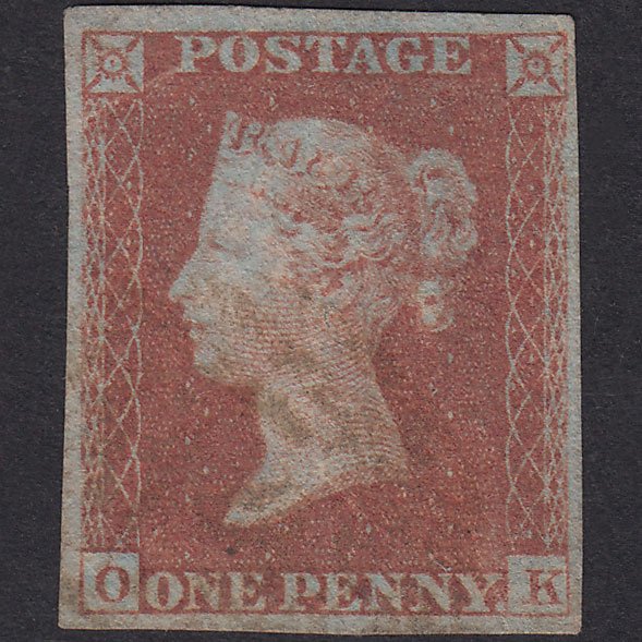 GB QV 1841 1d Red-Brown Plate 169 SG8-B2(1) OK GU 4 Margins Light Cancel