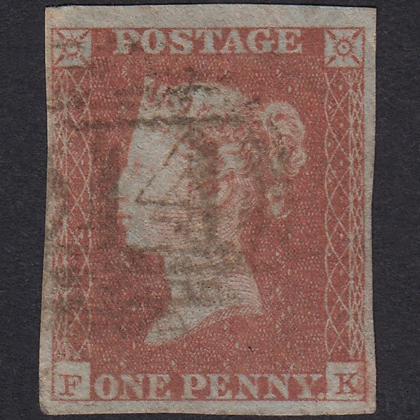 GB QV 1841 1d Red-Brown Plate 95 SG8-B1(1) FK GU 4 Margins