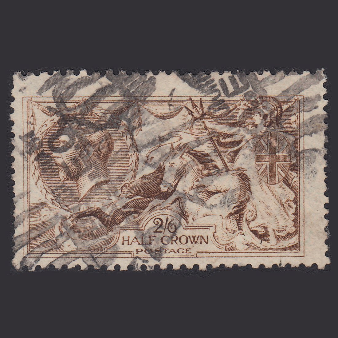 GB KG5 1915 2/6 Sepia Seahorses SG408-N64(10) GU Worn Impression