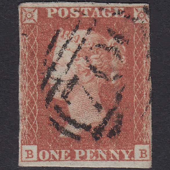 GB QV 1841 1d Red-Brown Plate 101 SG8-B1(1) BB GU 3 Margins Sheffield 700