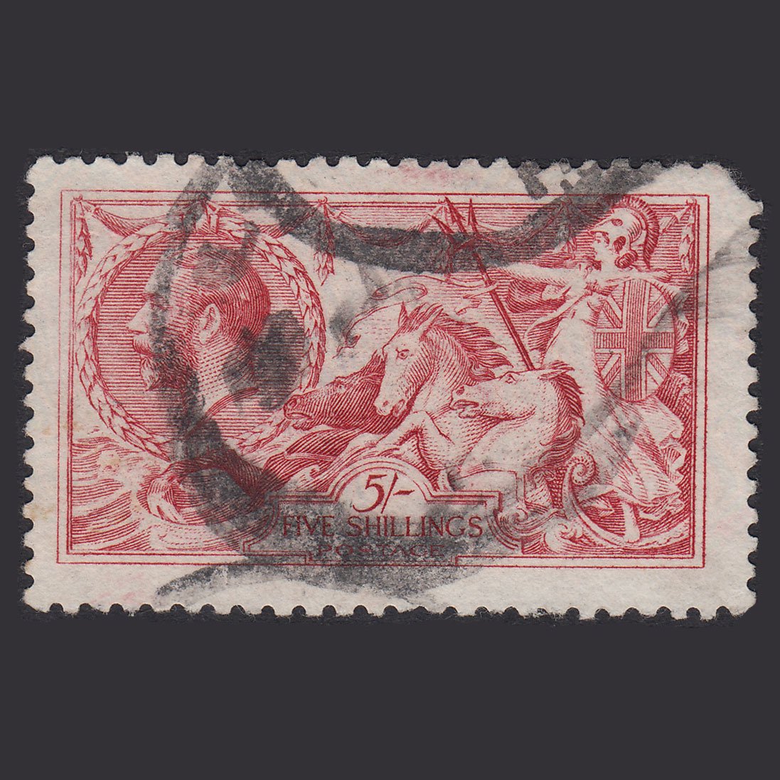 GB KG5 1915 5/- Pale Carmine Seahorses SG410-N67(3) PU