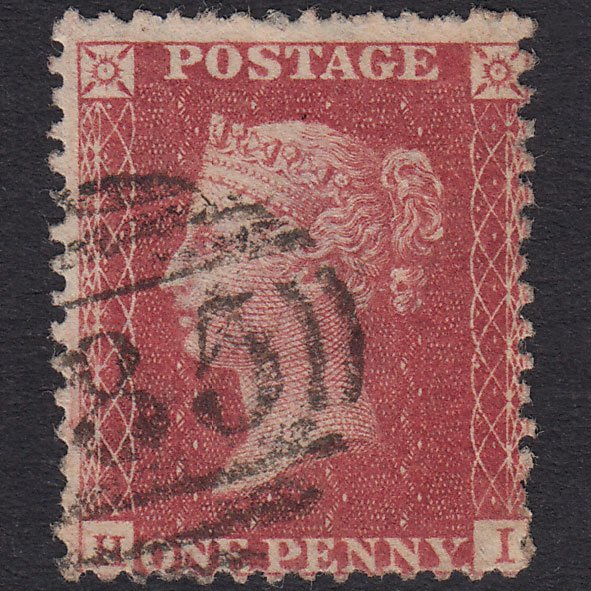 GB QV 1857 1d Rose-Red Plate 61 SG40-C10(1) HI FU