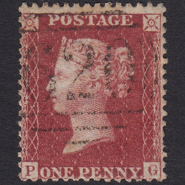 GB QV 1857 1d Rose-Red Plate 43 SG40-C10(1) PG FU Plymouth 620