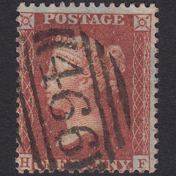 GB QV 1856 1d Red-Brown Plate 38 SG29-C8(1) HF FU Liverpool 466