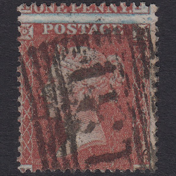GB QV 1855 1d Plate 21 SGC6(1) LF GU Edinburgh 131 Large Misperf