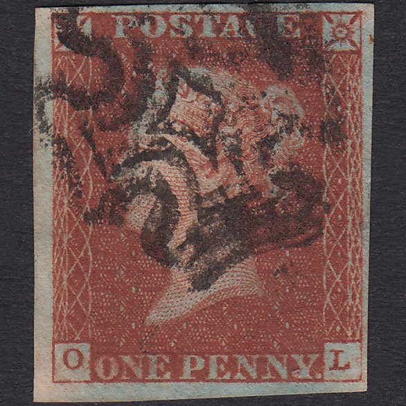 GB QV 1841 1d Red-Brown Plate 33 SG8-B1(1) OL FU Maltese Cross