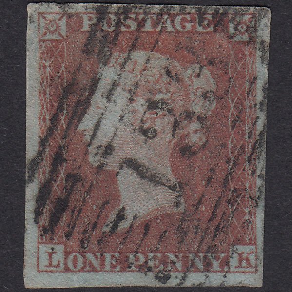GB QV 1841 1d Red-Brown Plate 173 SG8-B2(1) LK GU 4 Margins Elgin 133