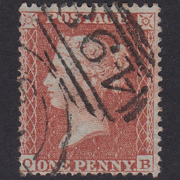 GB QV 1855 1d Red-Brown Plate 4 SGC6(1) OB GU Manchester 498