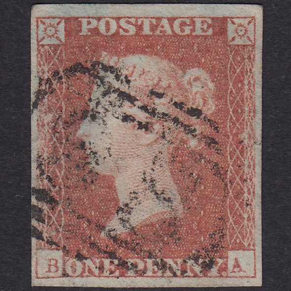 GB QV 1841 1d Red-Brown Plate 97 SG8-B1(1) BA GU 4 Margins