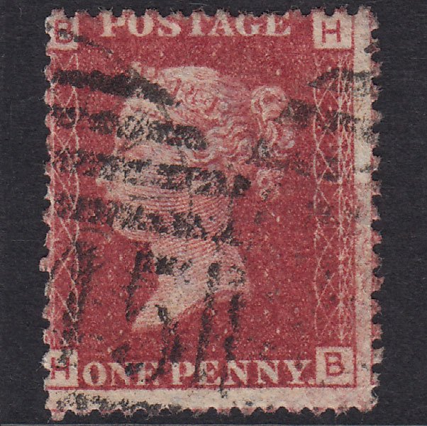 GB QV 1864 1d Lake-Red Plate 112 SG44-G1(2) HB FU